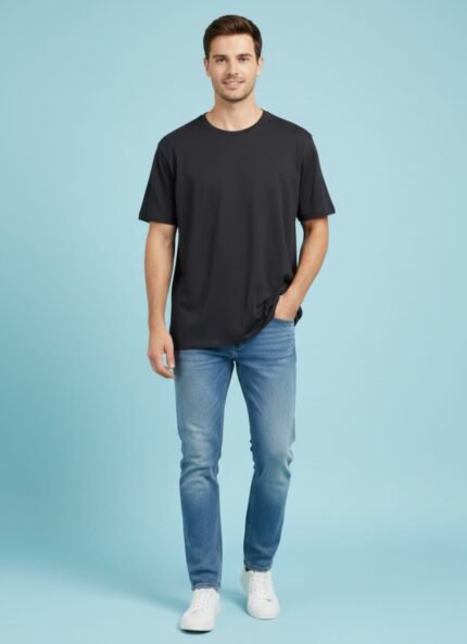 Mens Solid Black Tshirt